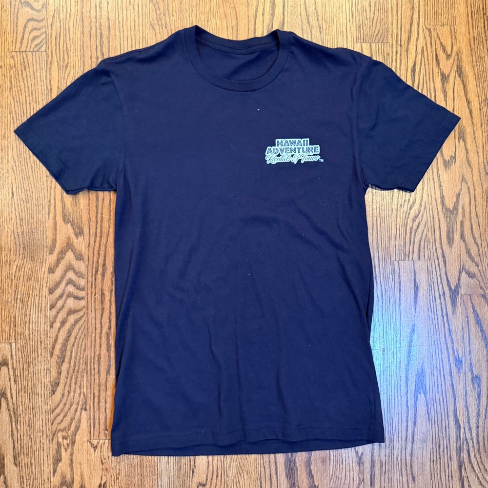 Hawaii Adventure Rentals & Tours Jeep Waterfall Graphic T-Shirt Small Black